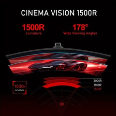 A 34-inch ultra-large curved gaming monitor with 4K HD picture quality, a 165Hz