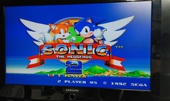 Sega Genesis Model 2 3bp Triple Bypass Mod Full Recap Green LED Console Only