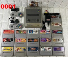 Nintendo Super Famicom console bundle with 17 games & cords Japan SFC