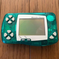 BANDAI WonderSwan Console System Skeleton Green Clear Working LCD Burn Used