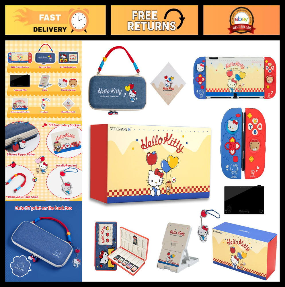 11-in-1 Switch OLED Accessories Bundle: Carrying Case, Screen Protector, Game Ca