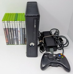 Microsoft Xbox 360 Black 4GB Console Bundle w/ 10 Games – Bomberman – Tested!