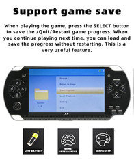 Handheld Game Console 4.3 Inch 8GB Built in 2000 Games for Multiple Simulators X