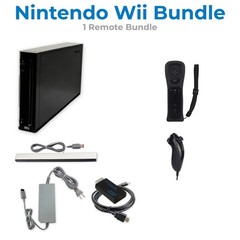 Nintendo Wii Console Black HDMI | 1-4 Controllers Wii Sports Smash Bros Tested