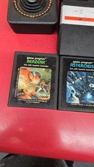 Atari 2600 Black Console w/ 2 Joysticks and 5 games 1 unknown