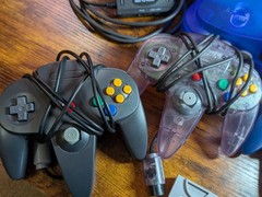 Nintendo 64 N64 Translucent Blue Console Completely Rebuilt With 4 Controllers!!