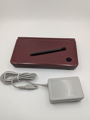 Nintendo DSi LL Burgundy Handheld Console With AC Adapter – working minor damage