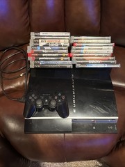 Sony PS3 Fat Console, Controller 19 Game Bundle. CECHP01. Tested/works.