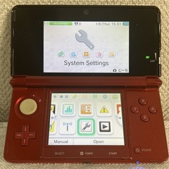 Nintendo 3DS Flame Red Console Handheld System Tested Working With Game