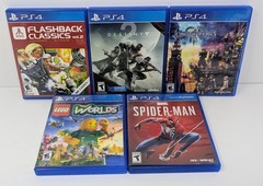 Playstation 4 PS4 500MB Black Console Bundle w/ 5 Games – Spider-Man- Tested!