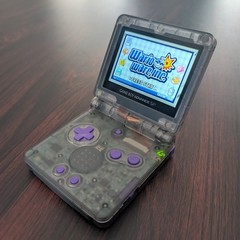 Custom GBA SP, IPS Screen, New Battery, Charger/Case – Smoke Purple (READ DESC.)