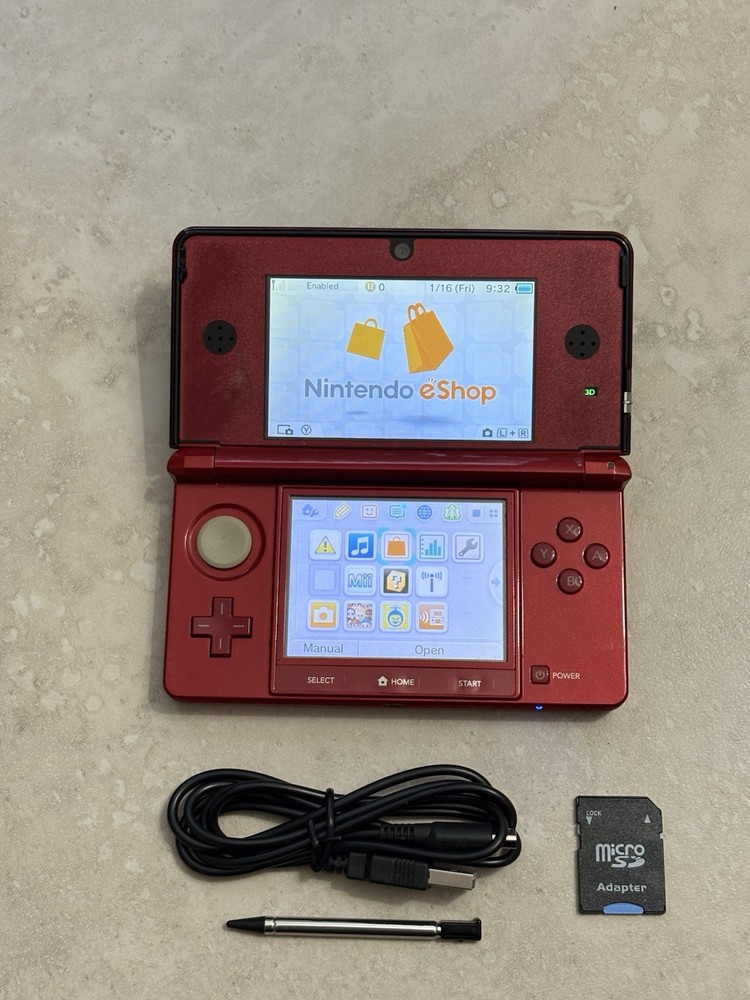 Nintendo 3DS Console Red Edition With Charger US SELLER Very Good Condition