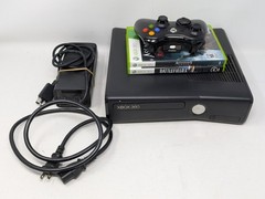 Xbox 360 S Slim 4G Black Console (Model 1439) TESTED – Controller & Games Bundle