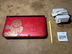Nintendo 3DS XL Super Mario Edition Red W/ SD Card USA Version Tested Clean