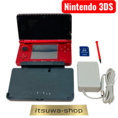 Nintendo 3DS CTR-001 Metallic Red Japan w/Charger Stylus SD Card used