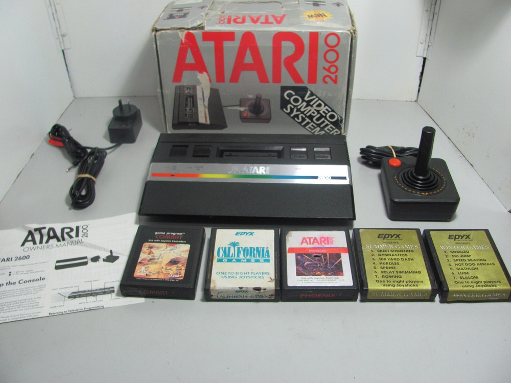 Atari 2600 JR Console 5 Games All Fully Tested & Working With Original Box