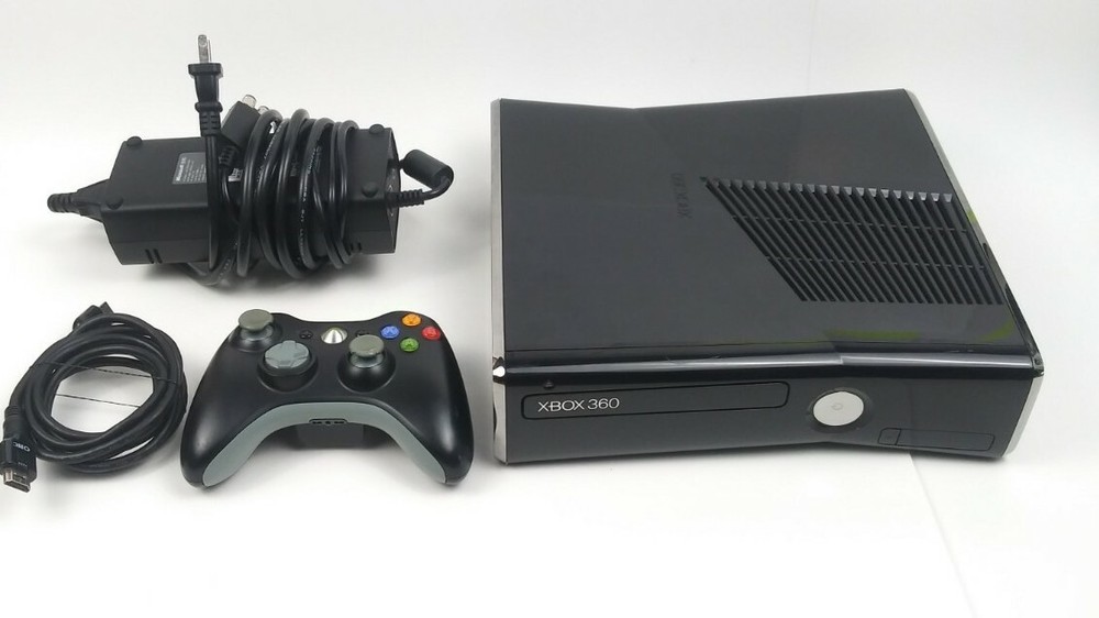 Microsoft Xbox 360 Slim Console 250 GB Black w/ Wireless Controller Lot – Tested