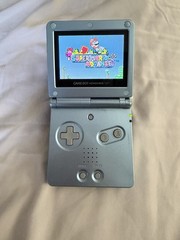 Nintendo Game Boy Advance SP AGS-101 pearl blue Handheld Console w/ AC Adapter