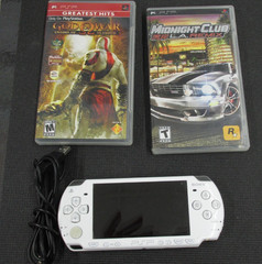 Sony PSP 2000 Ceramic White Tested Working Bundle GOW NFS READ