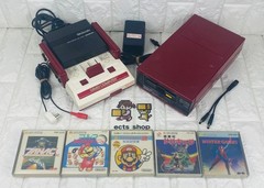 Nintendo Famicom & Disk System Bundle HVC-001 HVC-022 5 Games Tested Japan #DS0C