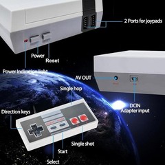 LINK RETRO MINI CONSOLE 620 GAMES 8 BIT SYSTEM BUILT IN 2 CONTROLLERS – GRAY