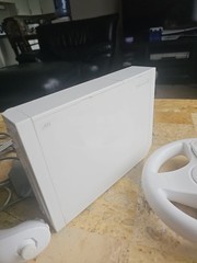 Nintendo Wii RVL-001(USA) White Tested Works Plug And Play Remote Wheel Cables