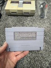 Super Nintendo SNES Console System Bundle w/OEM Controller Cables Game WORKING
