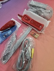 Nintendo Wii Mini Red Console Bundle with Sealed Mario Kart Wii Opened Box New