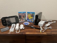 Nintendo Wii U Black Console Bundle – Tested & Working – Includes 5 Games