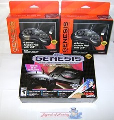 New * Sega Genesis Mini Game Console + 2x 6 Button Controllers 42 Games + Bonus