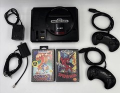 TESTED WORKS Original Saga Genensis 16 Bit Console 2 Controllers 2 CIB Games Lot