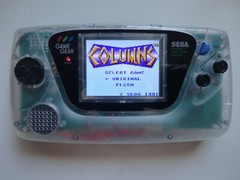 modded clear white Sega Game Gear mcwill TFT LCD- USB-C CleanJuice Rechargeable
