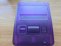 Super Nintendo Famicom SNES Console Bundle Controller + Clear Purple SFC Shell