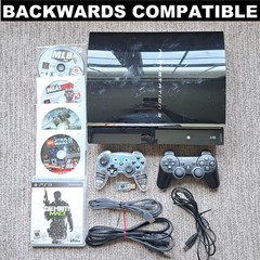 Sony PlayStation 3 80GB Console PS3 Bundle CECHE01 Backwards Compatible +5 games