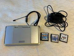 Nintendo Ds Silver NTR-001 Bundle Console Charger Stylus Games Tested 2004