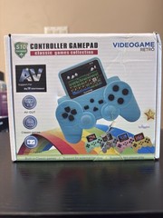 S10 Plug & Play Retro Gamepad Console, Built-in Games, Composite RCA, Blue