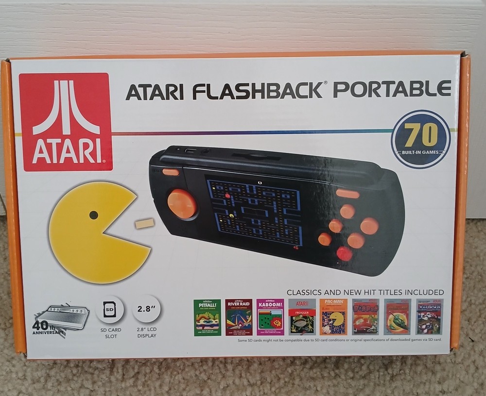 Atari Flashback Portable Deluxe With 70 Built In Games 2.8 LCD Display SD Slot