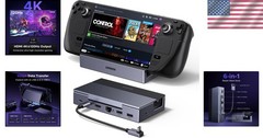 Portable Steam Deck Dock: 4K@120Hz HDMI, USB-A, USB-C & Gigabit Ethernet/-