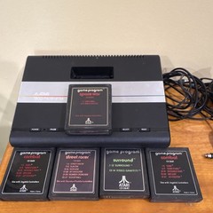 Atari 7800 ProSystem Console Bundle 5 Game Programs Tested Working