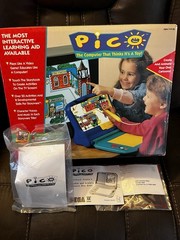 SEGA PICO LEARNING SYSTEM CONSOLE ORIGINAL BOX+5 GAMES 3 CIB ALL TESTED WORKING