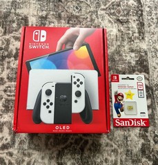 Nintendo Switch OLED 64GB Handheld Console Complete White with 256 GB Micro SD