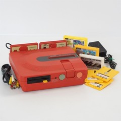 TWIN FAMICOM SHARP Console AN500-R Red wz Games Tested System JAPAN 466197