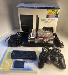 Sony PlayStation 2 Slim Black Console (SCPH-70011) In Box /with Remote/ 4 Games