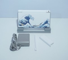 Nintendo DS Lite White & Blue “The Wave” Handheld Game System with Charger