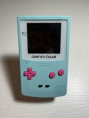 Gameboy Color Console OLED Touch Screen Light Blue/w Pink Buttons GBC Game Boy
