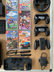 Nintendo Switch Bundle + 2 Pro Controllers + 6 Games + Dock + Case + Accessories