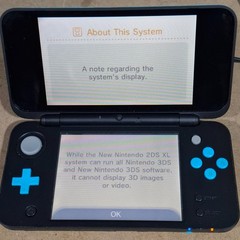 Nintendo New 2DS XL Black Turquoise Console Bundle Charger Stylus w/Stylus