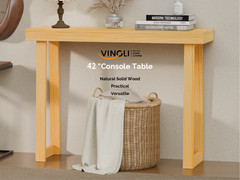 Solid Wood Console Table Narrow Entryway Table for Hallway Behind Couch Foyer