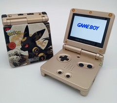 Custom Nintendo Game Boy Advance GBA SP Pokémon Umbreon Gold Shell IPS Screen