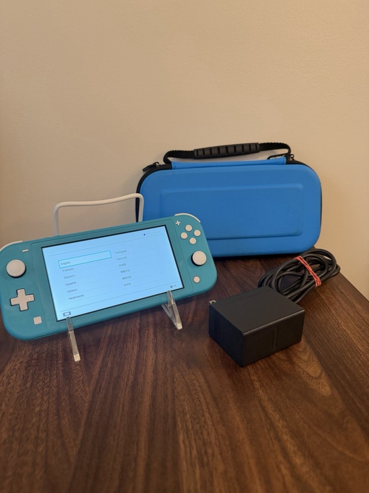 Nintendo Switch Lite Turquoise Handheld Console HDH-001 w/ Charger and Case